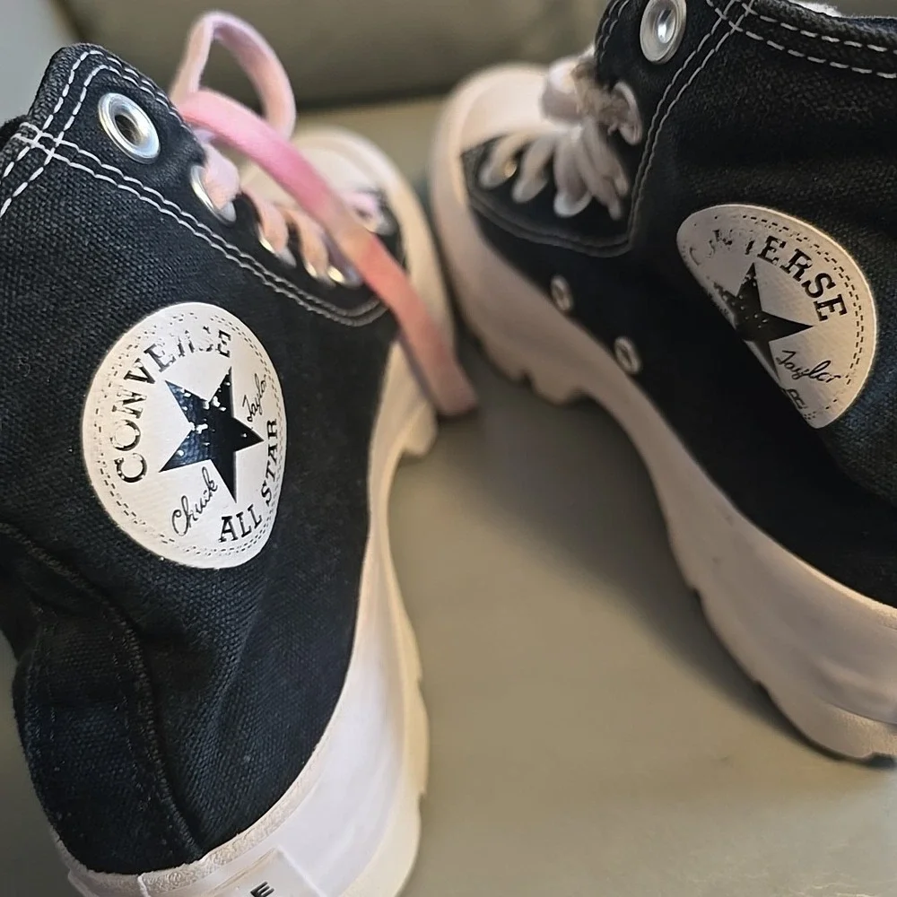 Converse Chuck Taylor All Star Lugged High‎ Black White Platform Womens Size 4.5